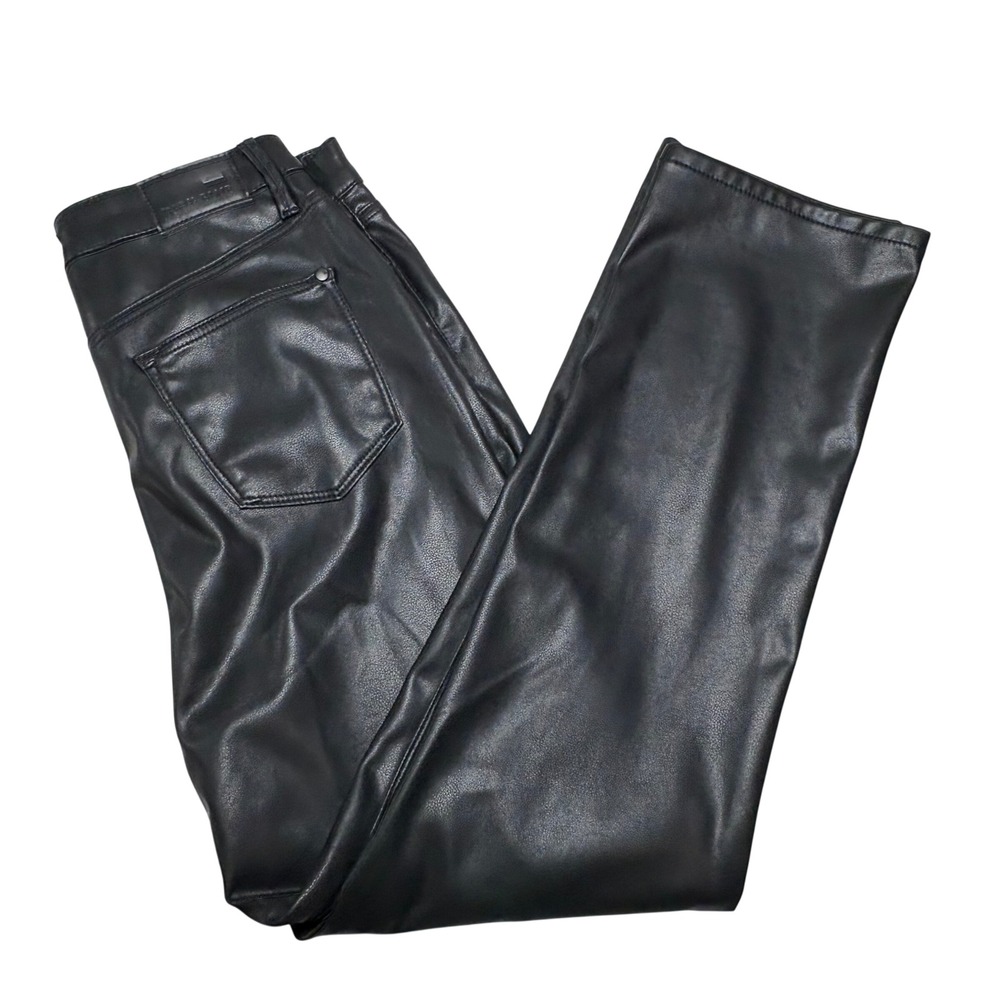 Judy Blue Faux Leather Pants Womens‎ 9/29 Black Straight, High Rise JB88755 Moto